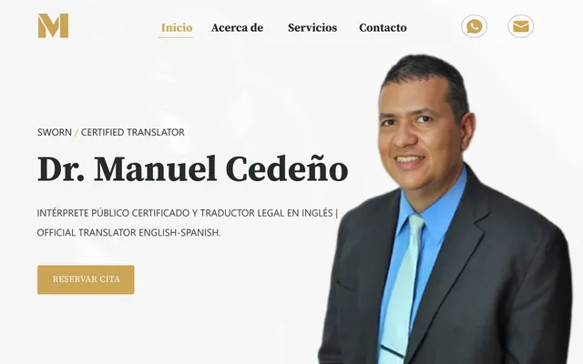Vista previa del sitio web del Dr. Manuel Cedeño